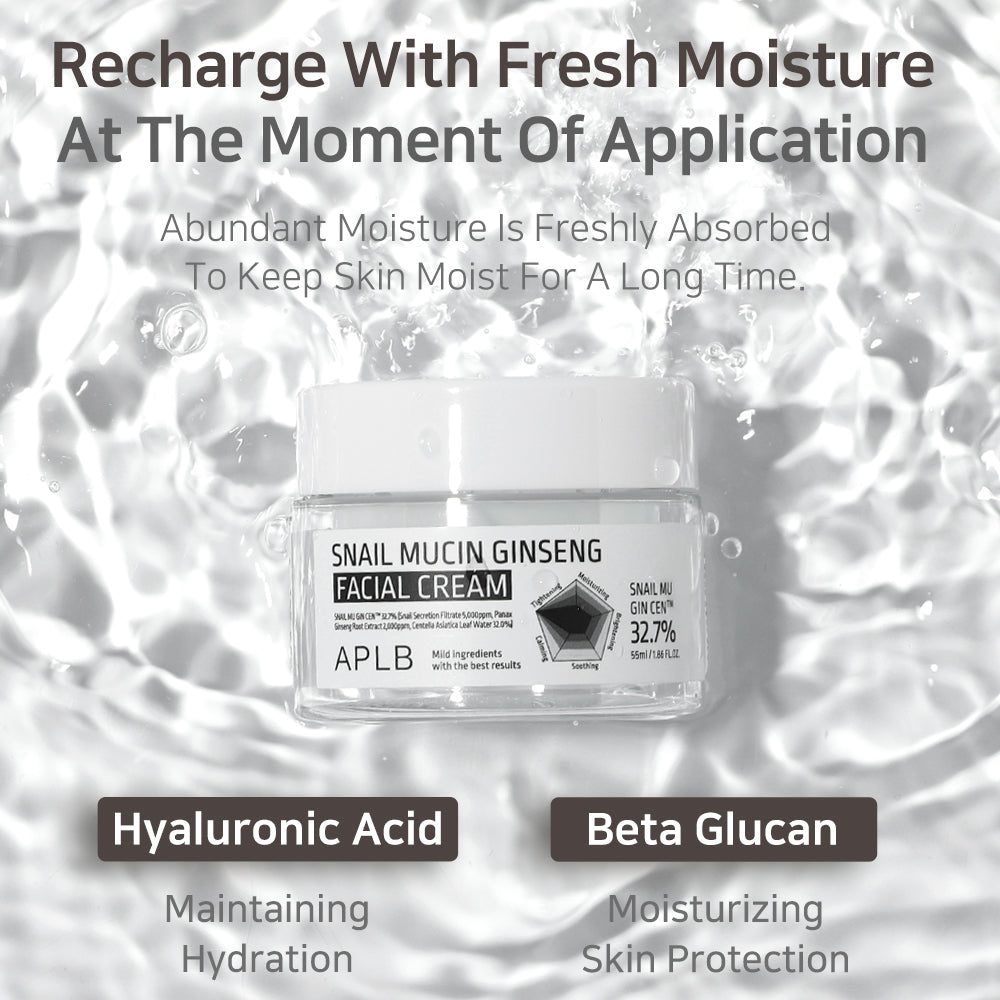 Crema revitalizanta pentru piele terna si riduri APLB Snail Mucin Ginseng Facial Cream