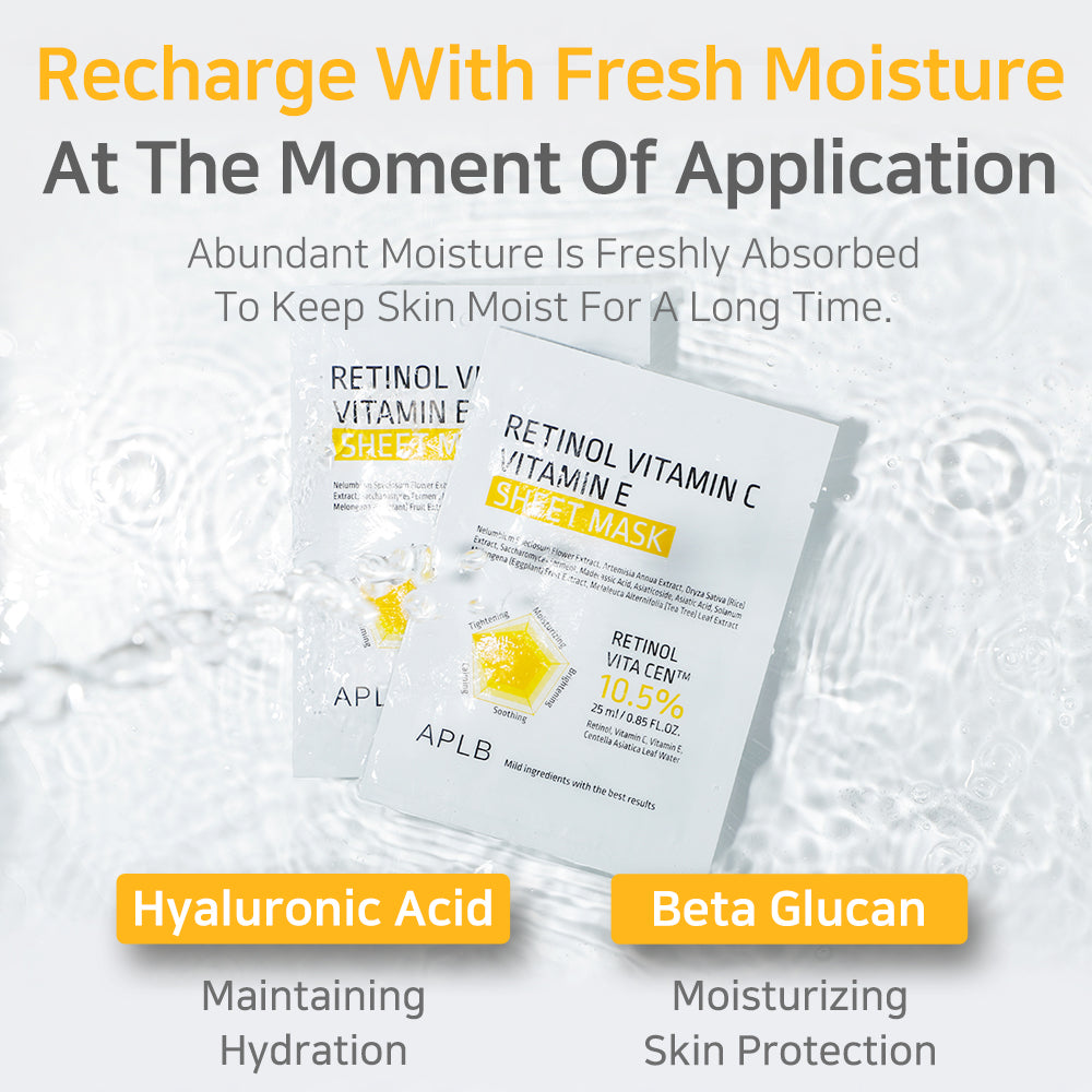 Masca cu Retinol APLB Vitamin C Vitamin E Sheet Mask