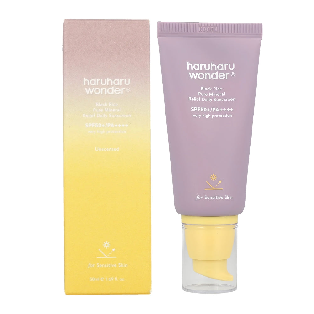 Cremă cu protecție solară minerală pentru utilizare zilnică Haruharu Wonder Black Rice Pure Mineral Relief Daily Sunscreen