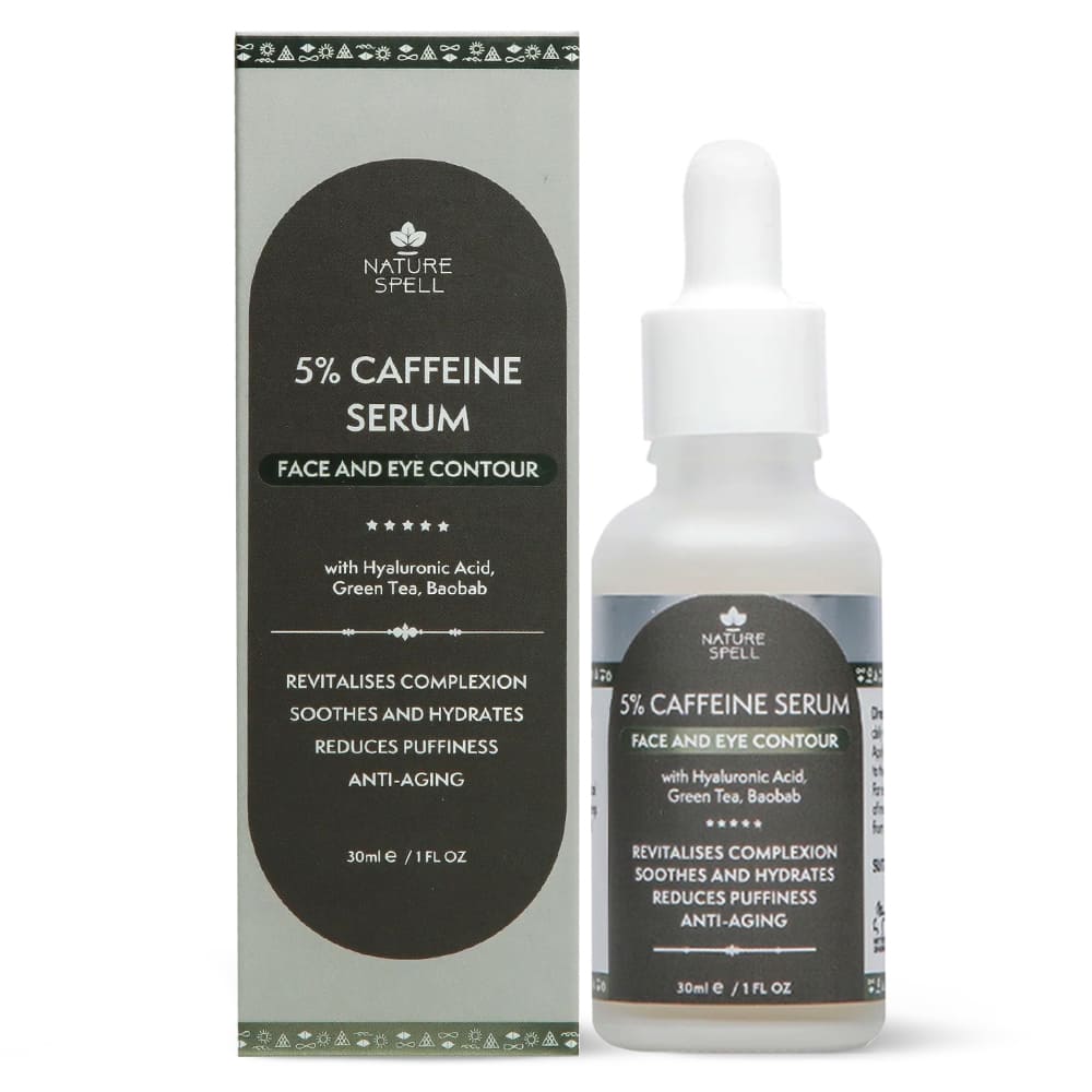 Ser Anti-Age pentru Fata & Conturul Ochilor Nature Spell 5% Caffeine Serum