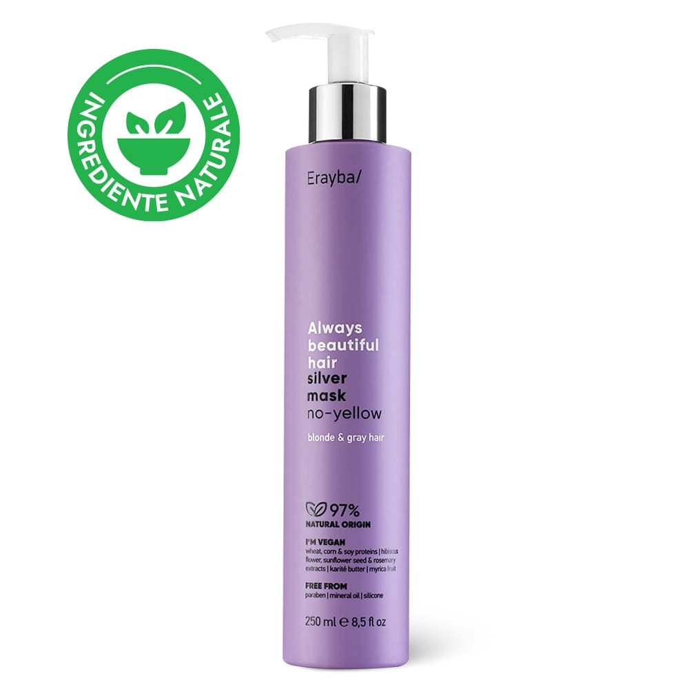 Mască reparatoare pentru neutralizarea tonurilor galbene din păr Erayba ABH Silver No-Yellow  250 ml