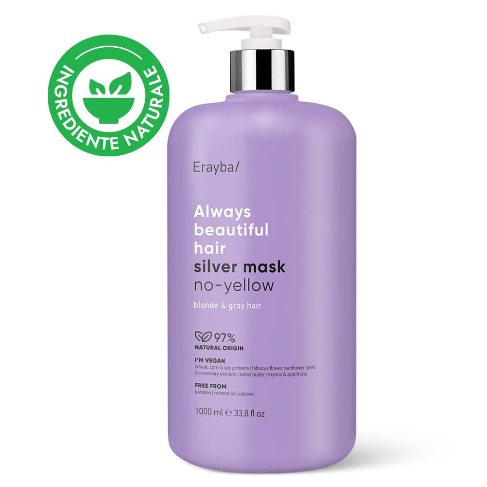 Mască reparatoare pentru neutralizarea tonurilor galbene din păr Erayba ABH Silver No-Yellow 1000 ml
