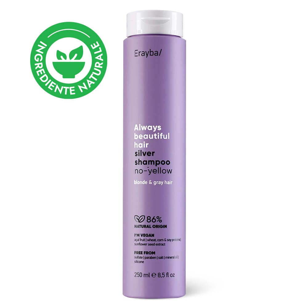 Șampon neutralizant pentru tonurile galbene din păr Erayba ABH Silver Shampoo No-Yellow 250 ml