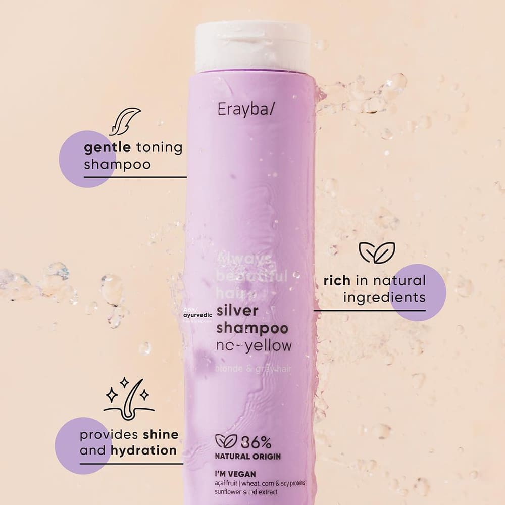 Șampon neutralizant pentru tonurile galbene din păr Erayba ABH Silver Shampoo No-Yellow 250 ml