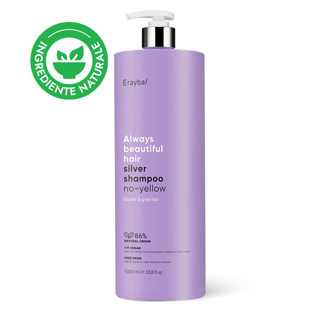 Șampon neutralizant pentru tonurile galbene din păr Erayba ABH Silver Shampoo No-Yellow 1000ml