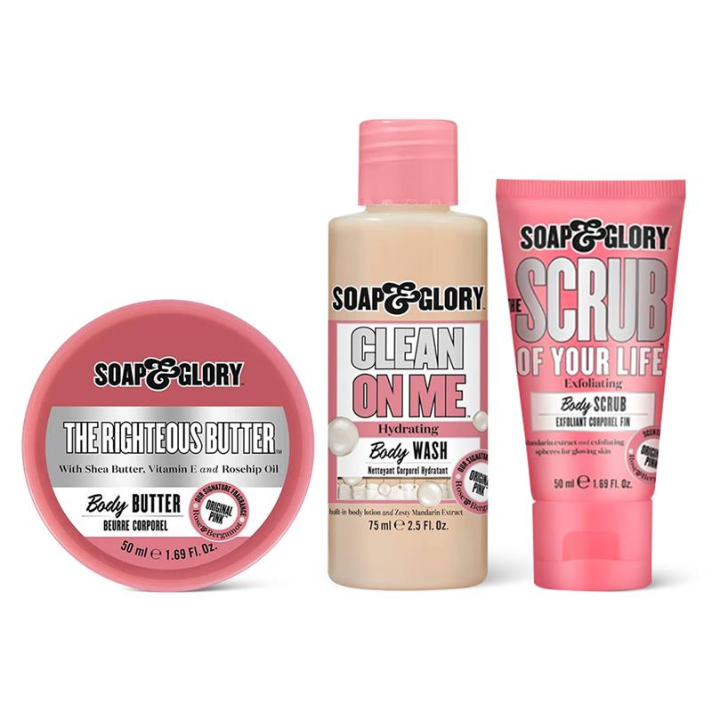 Set cadou mini Soap & Glory Bag A Little Beauty 3 Piece Mini Gift Set