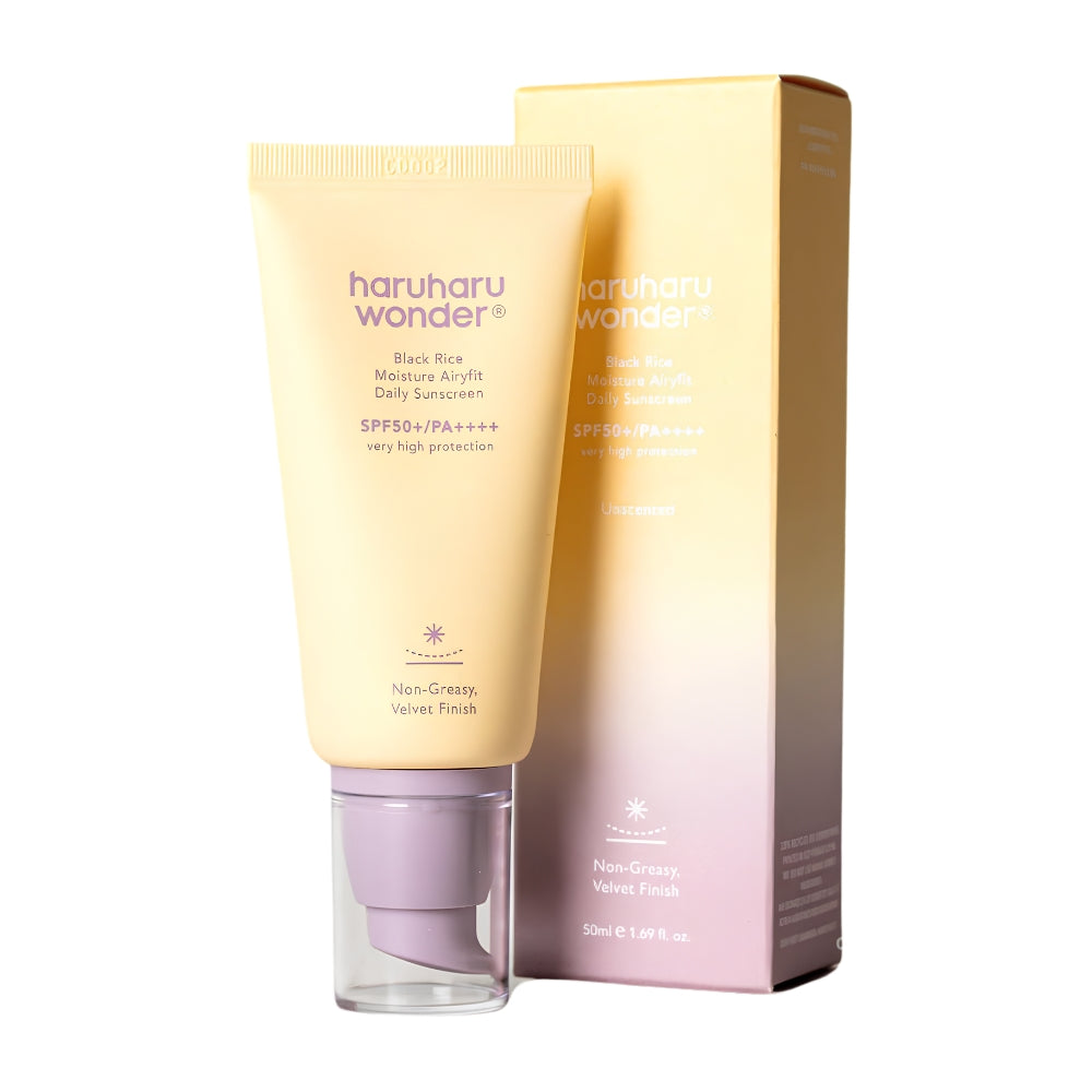 Cremă cu protecție solară hidratantă pentru utilizare zilnică Haruharu Wonder Black Rice Moisture Airyfit Daily Sunscreen