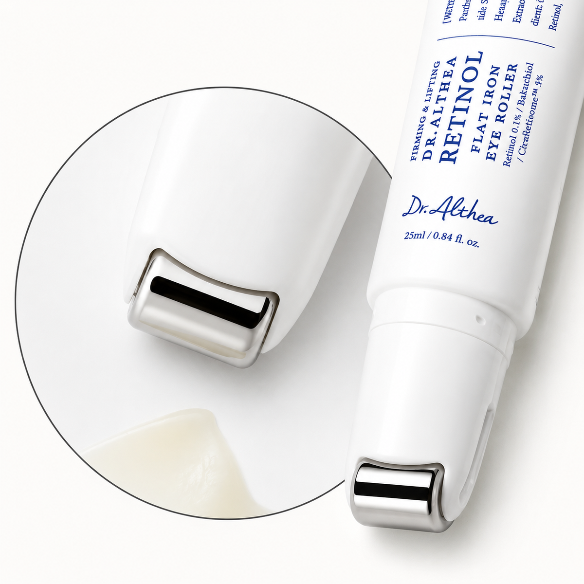 Ser pentru ochi cu retinol și aplicator tip roller Dr. Althea Retinol Flat Iron Eye Roller