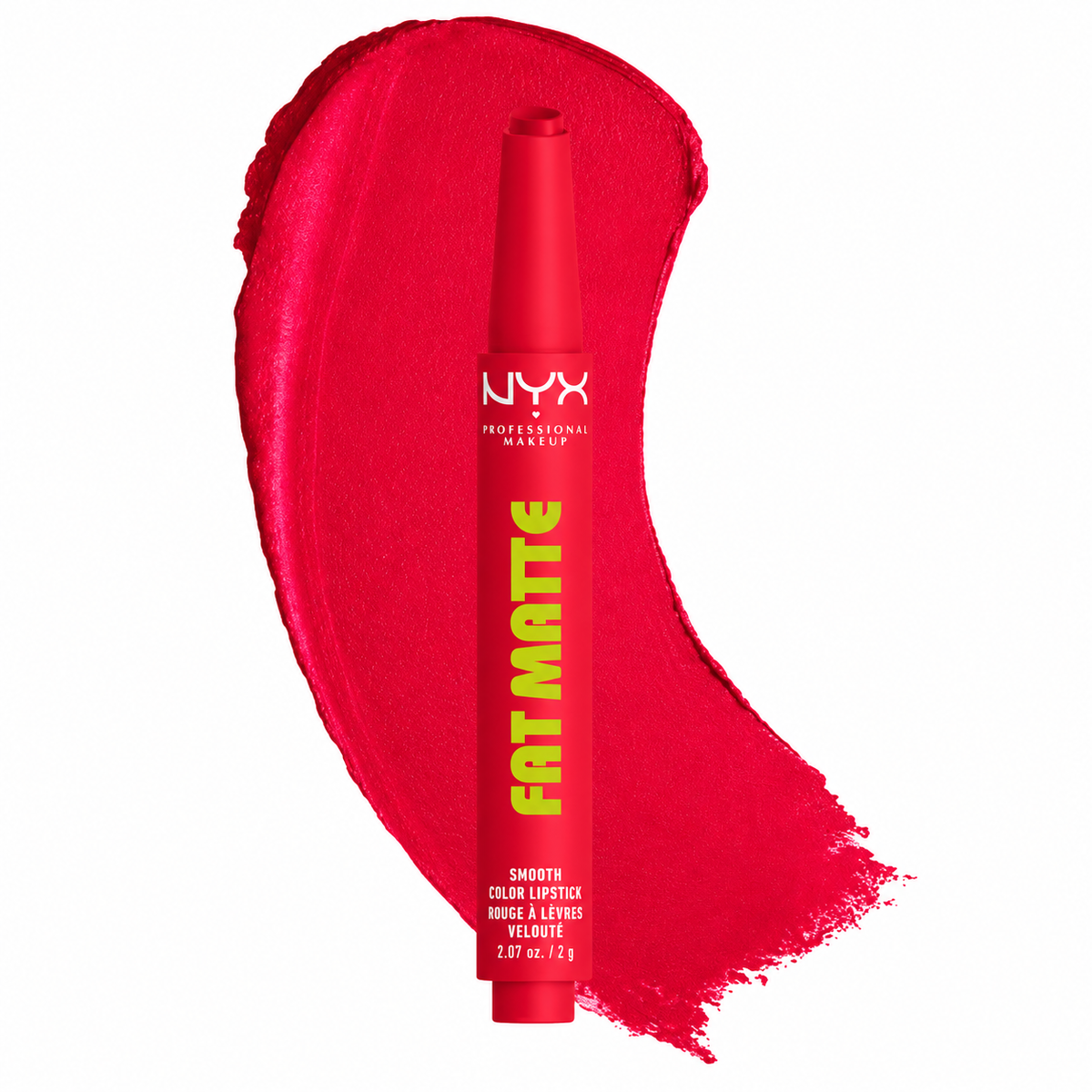 Ruj mat NYX Professional Makeup Fat Matte Smooth Color Lipstick Fuzzy Flame