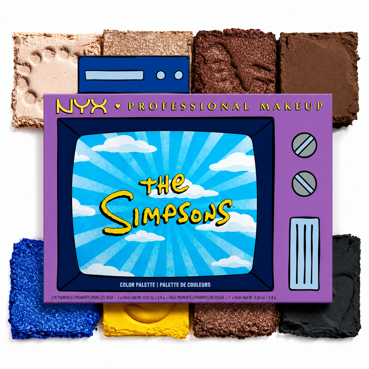 Paletă de farduri pentru ochi NYX Professional Makeup The Simpsons Color Palette