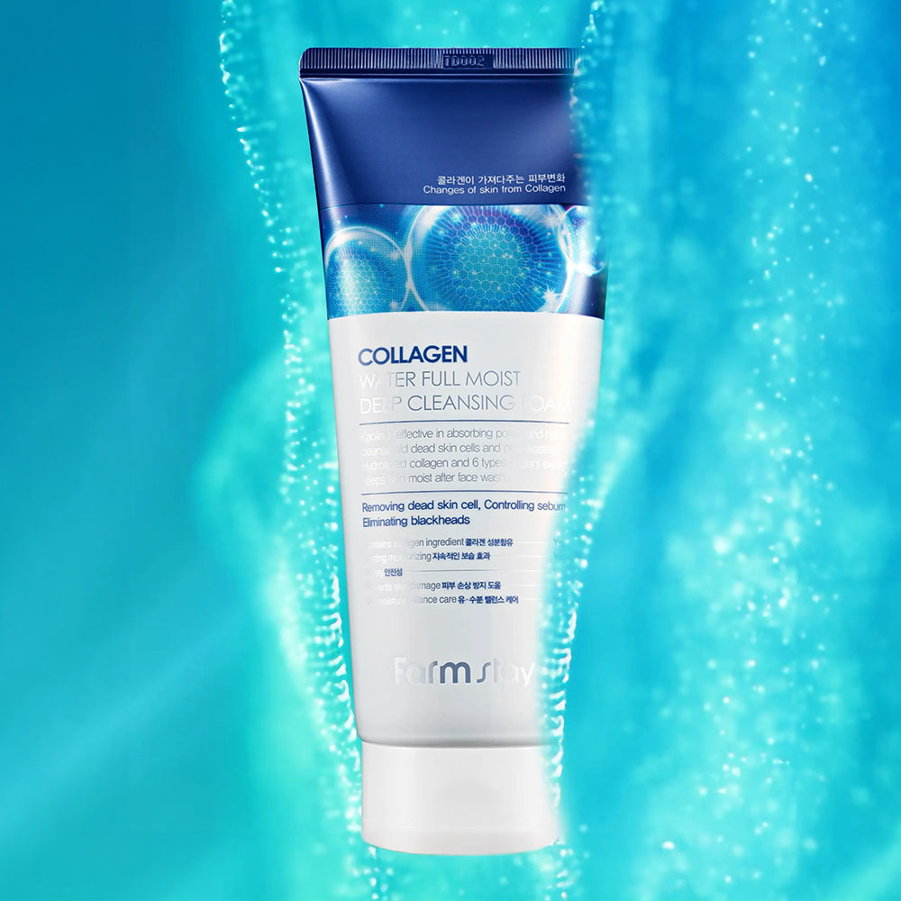 Spuma Hidratanta pentru Curatare Farmstay Collagen Water Full Moist Deep Cleansing Foam