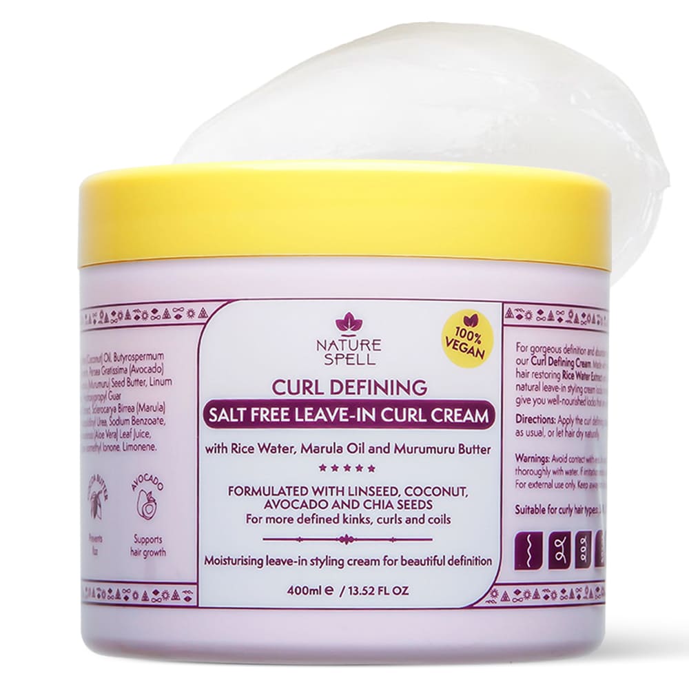 Cremă pentru Definirea Buclelor pentru păr ondulat Nature Spell Curl Defining Leave-In Hair Cream