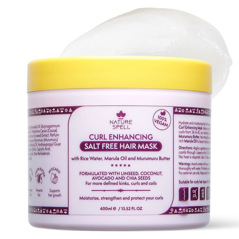 Mască cu efect de hidratare a buclelor pentru Păr Creț & Ondulat Nature Spell Curl Enhancing Salt Free Mask