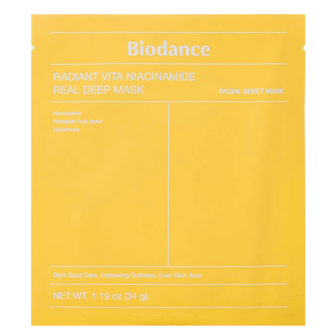 Mască pentru Luminozitate Biodance Radiant Vita Niacinamide Real Deep Mask