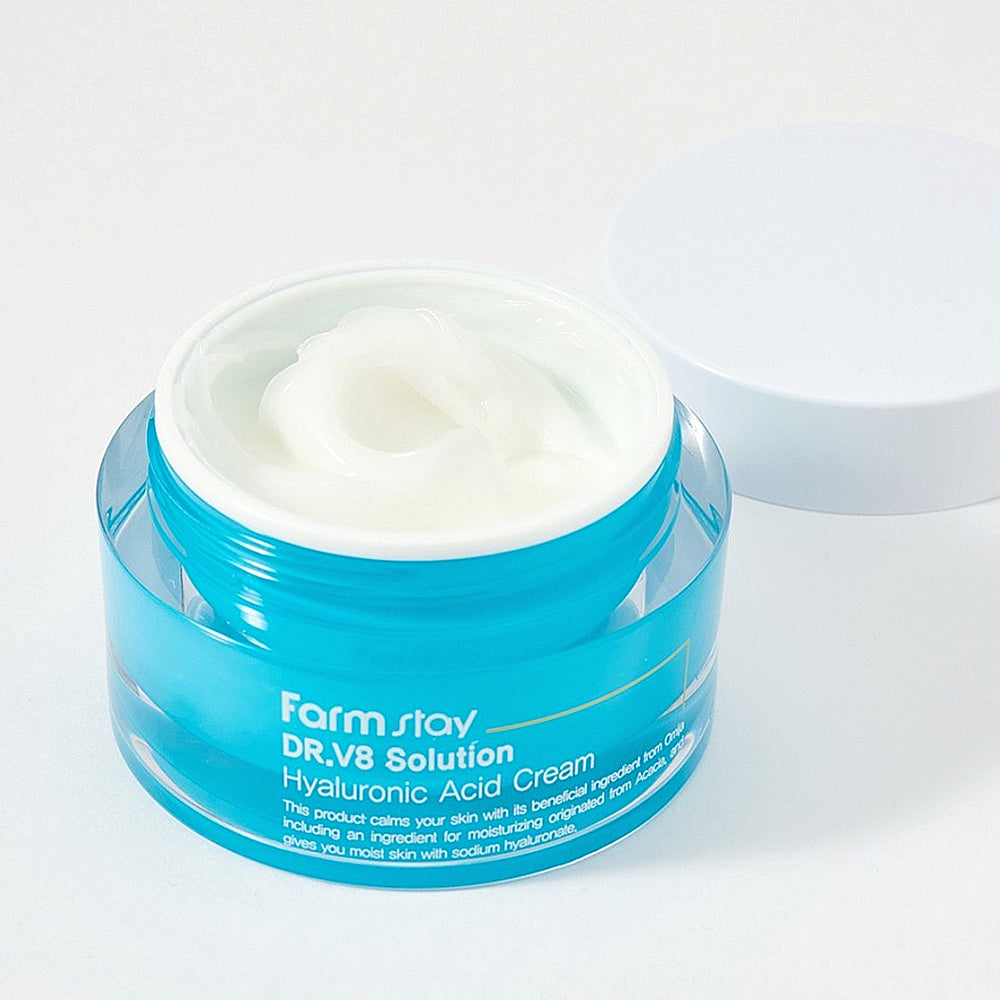 Crema de Fata Cu Acid Hialuronic Farmstay DR-V8 Solution Hyaluronic Acid Cream