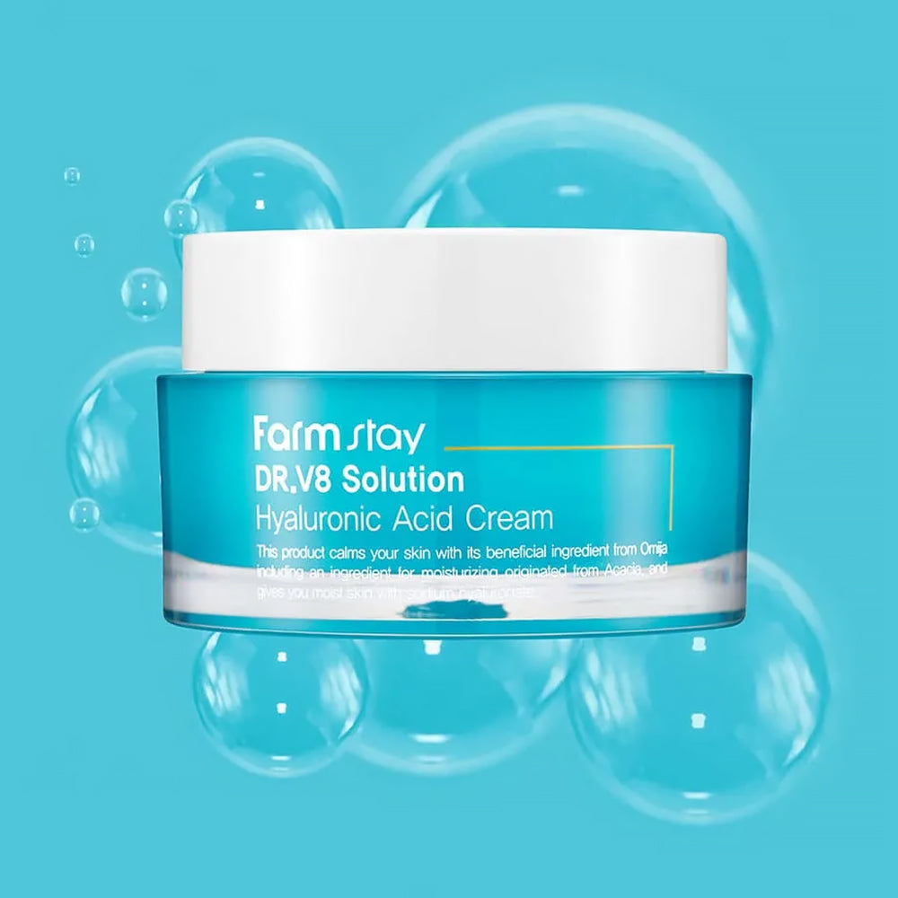 Crema de Fata Cu Acid Hialuronic Farmstay DR-V8 Solution Hyaluronic Acid Cream