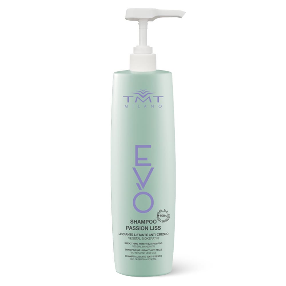 Șampon profesional anti-frizz cu efect de netezire pentru părul rebel TMT Milano EVO Passion Liss Shampoo 1000 ml