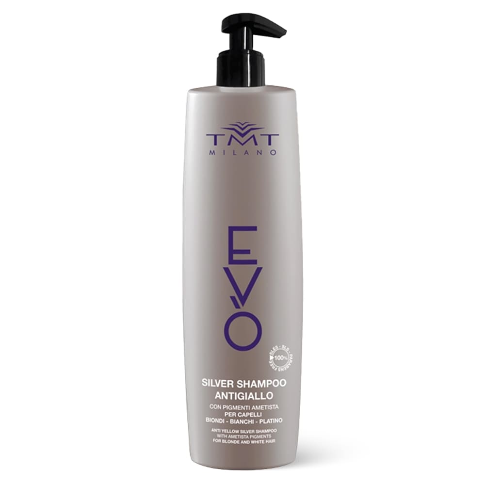 Șampon profesional pentru păr anti-reflexii galbene TMT Milano EVO Silver Shampoo 1000 ml