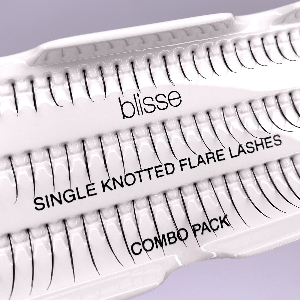 Gene False Individuale cu Nod Diverse Lungimi Blisse Single Knotted Flare Lashes Combo Pack
