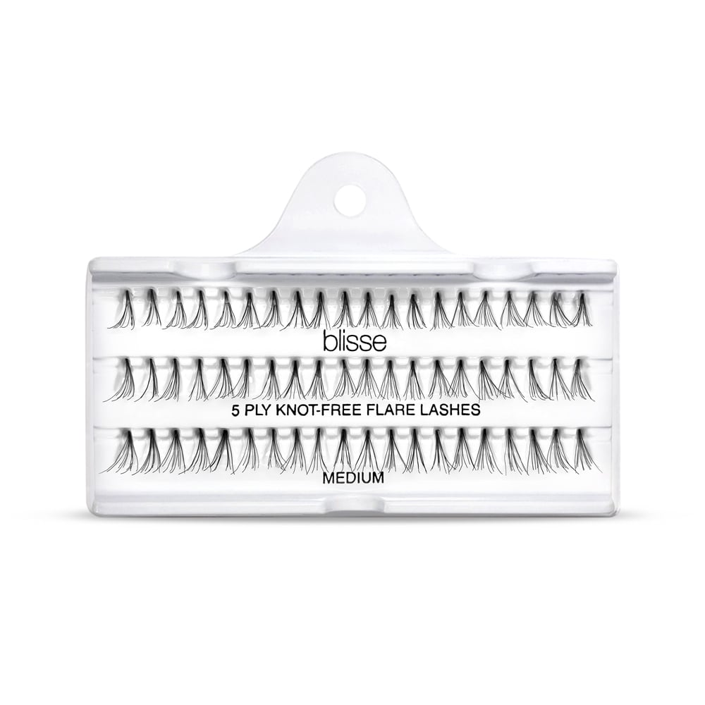 Gene False Individuale fara Nod Lungime Medie Blisse 5 PLY Knott-Free Flare Lashes