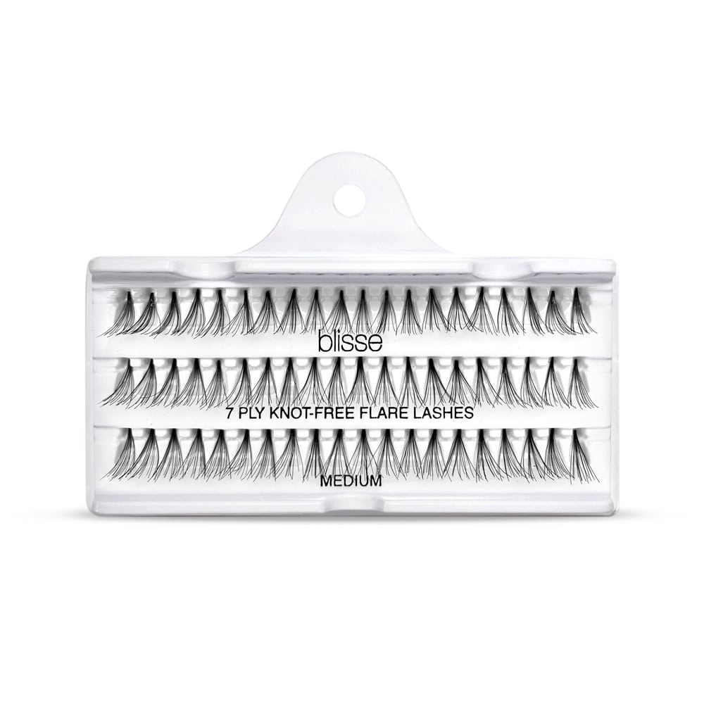 Gene False Individuale fara Nod Lungime Medie Blisse 7 PLY Knott-Free Flare Lashes