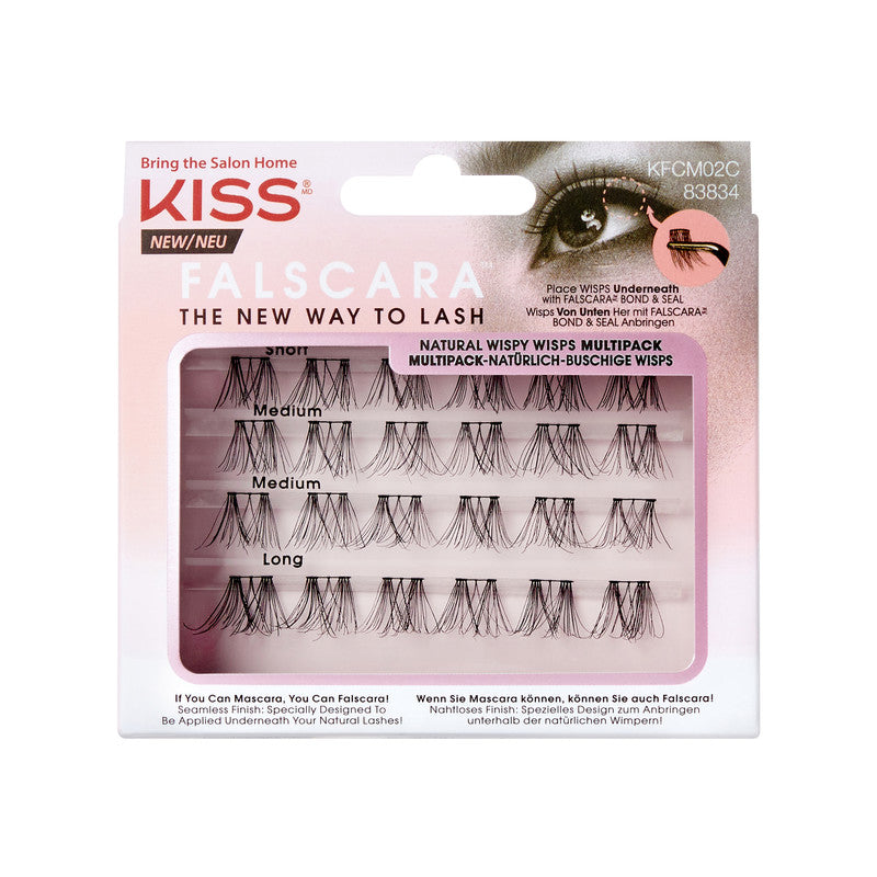 Gene False Individuale KissUSA Falscara Lashes Natural Wispy Wisps Multipack