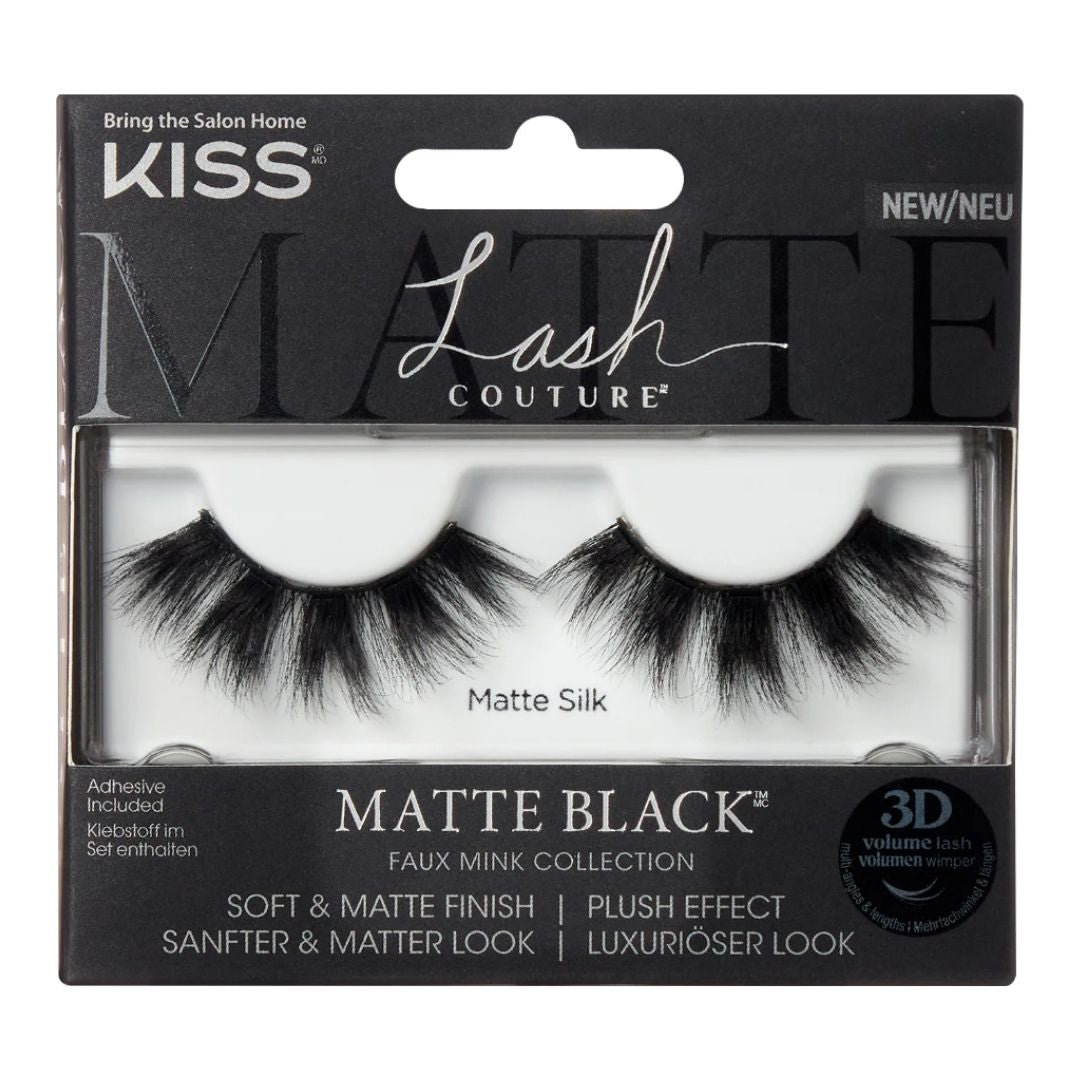 Gene false tip bandă KissUSA Lash Couture Matte Black Collection Matte Silk