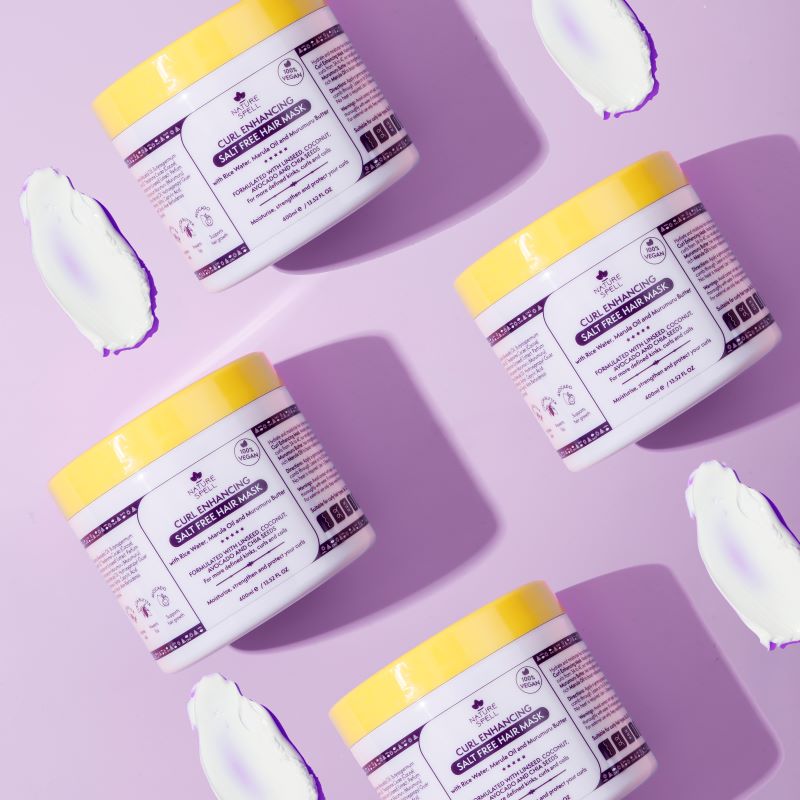 Mască cu efect de hidratare a buclelor pentru Păr Creț & Ondulat Nature Spell Curl Enhancing Salt Free Mask