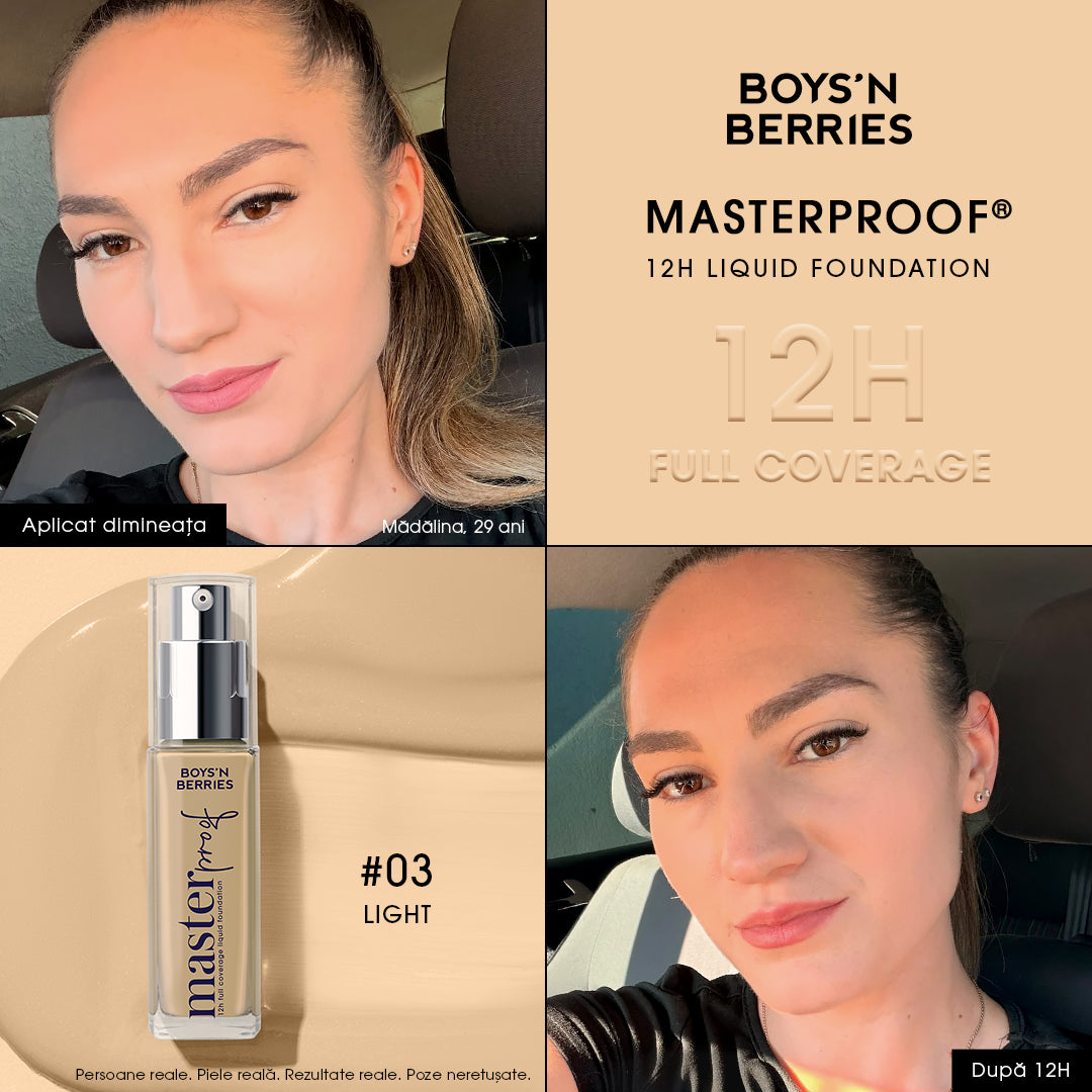 Fond de ten Boys`n Berries MASTERPROOF 12h Liquid Foundation Light