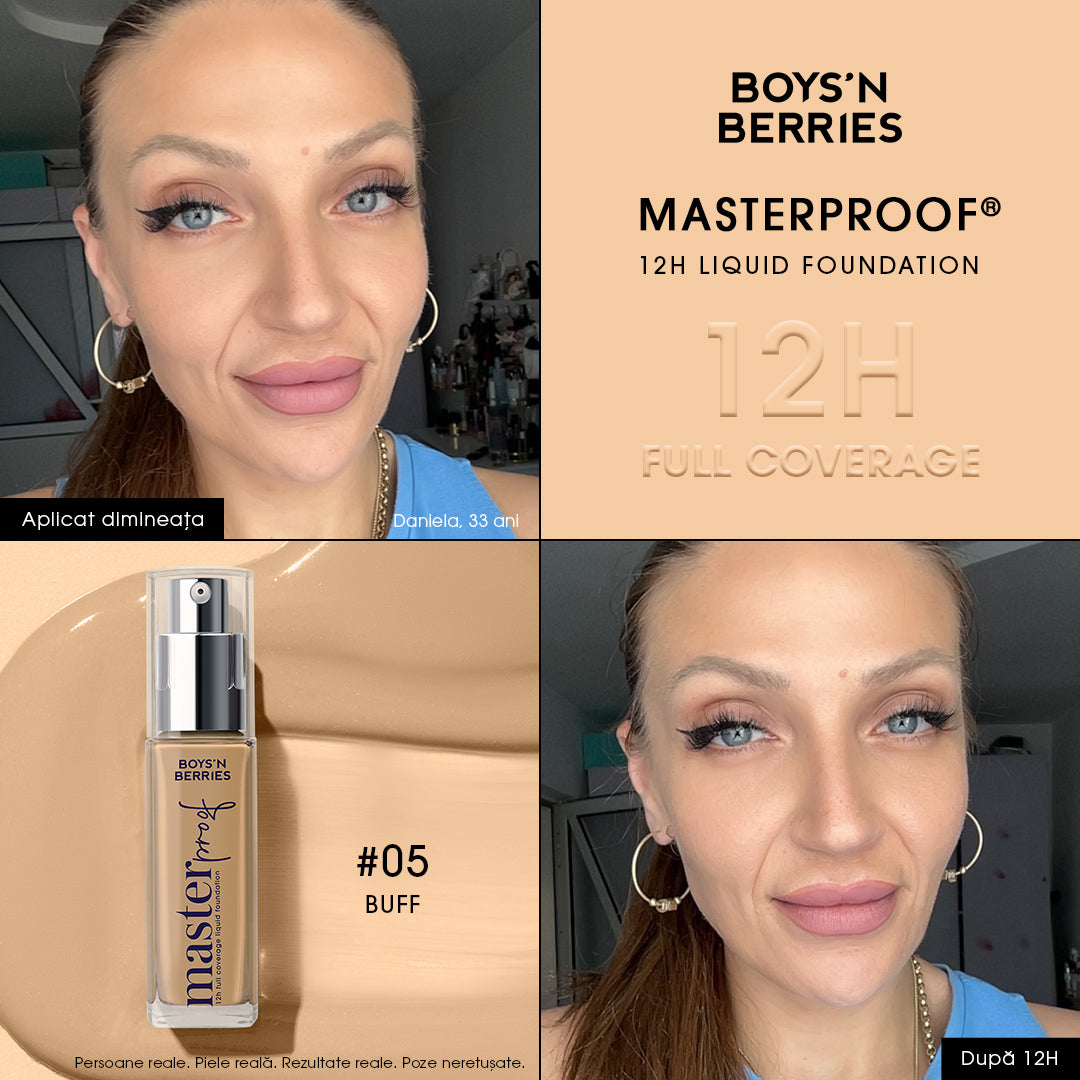 Fond de ten Boys`n Berries MASTERPROOF 12h Liquid Foundation Buff