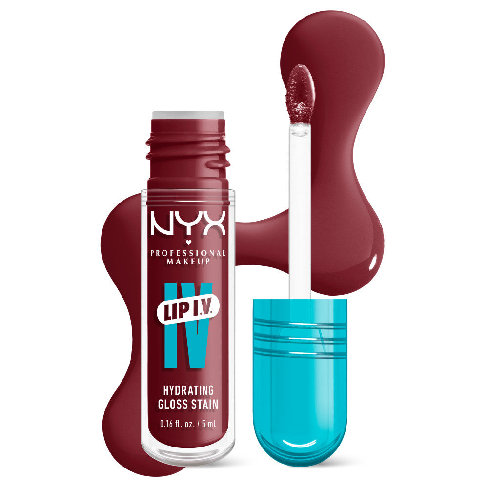 Lip gloss hidratant NYX Professional Makeup Lip IV Hydrating Gloss Stain Drippin`In Rose