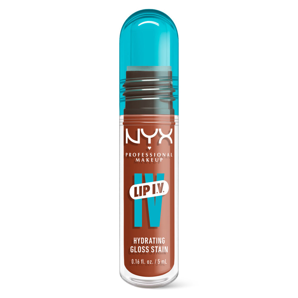Lip gloss hidratant NYX Professional Makeup Lip IV Hydrating Gloss Stain Caramel Drip