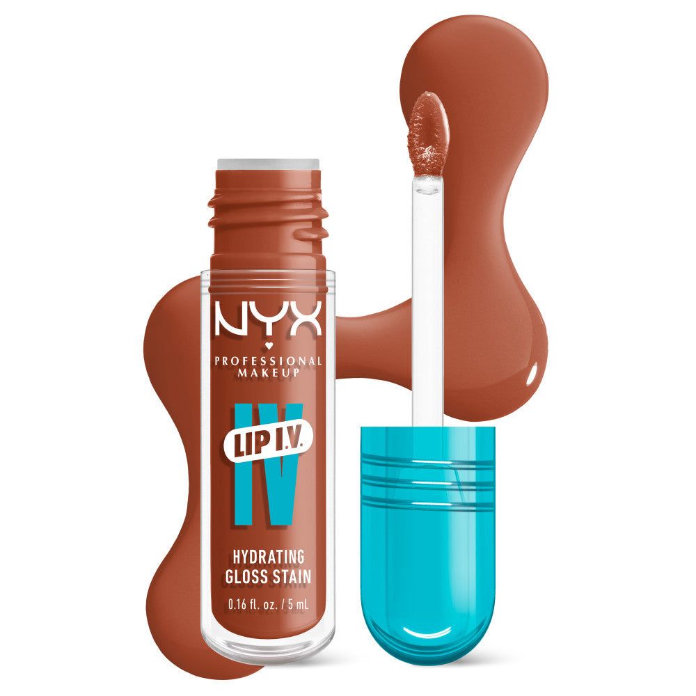 Lip gloss hidratant NYX Professional Makeup Lip IV Hydrating Gloss Stain Caramel Drip