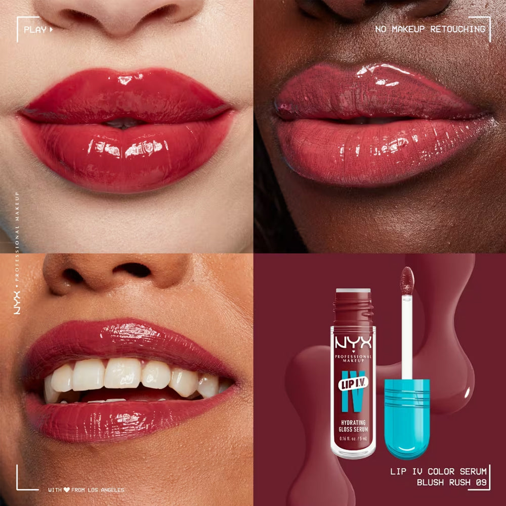 Lip gloss hidratant NYX Professional Makeup Lip IV Hydrating Gloss Stain Blush Rush