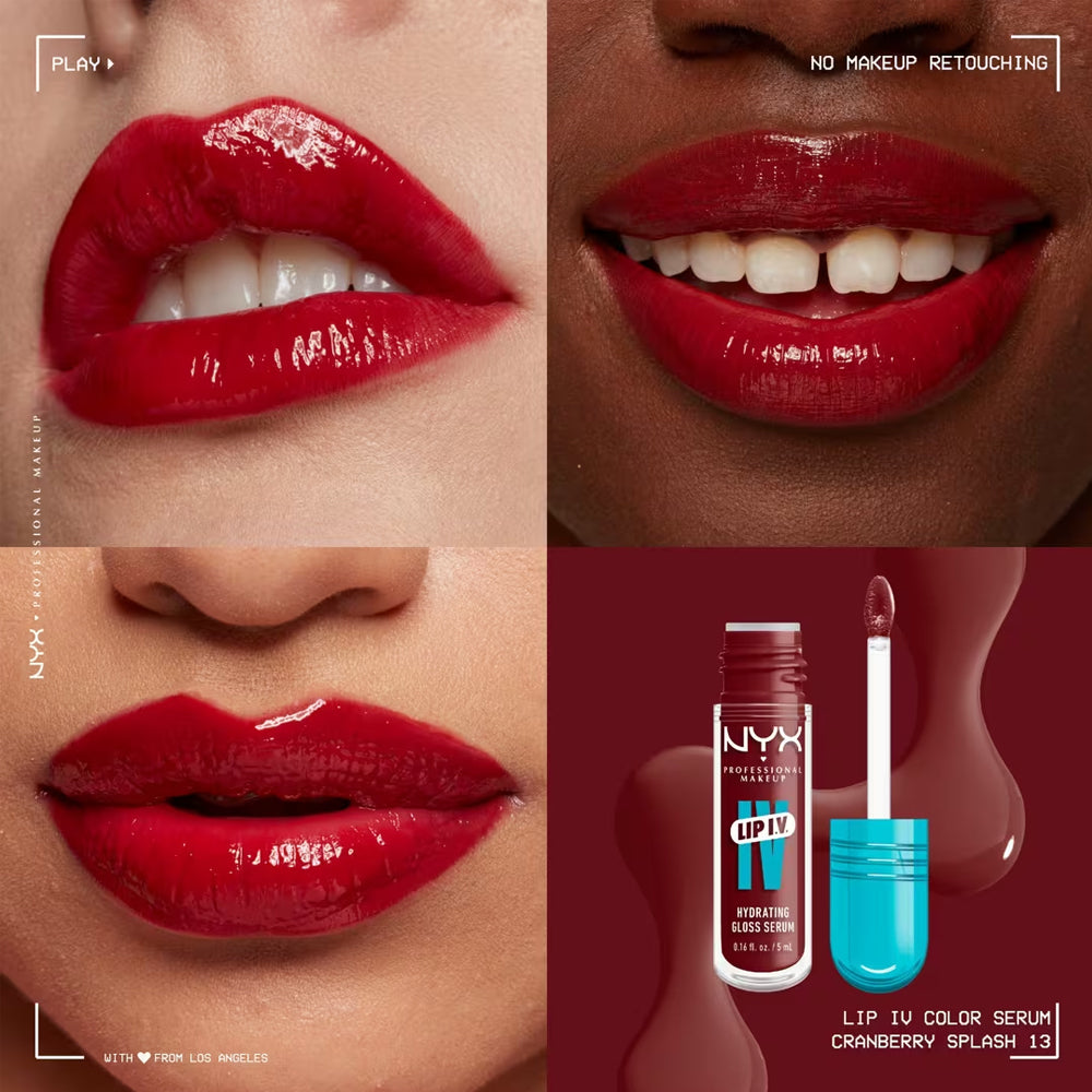 Lip gloss hidratant NYX Professional Makeup Lip IV Hydrating Gloss Stain Cranberry Splash