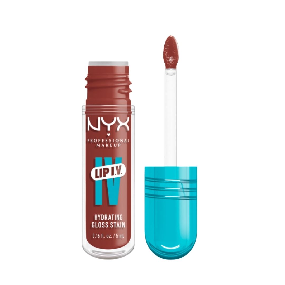 Lip gloss hidratant NYX Professional Makeup Lip IV Hydrating Gloss Stain Drippin` Nude