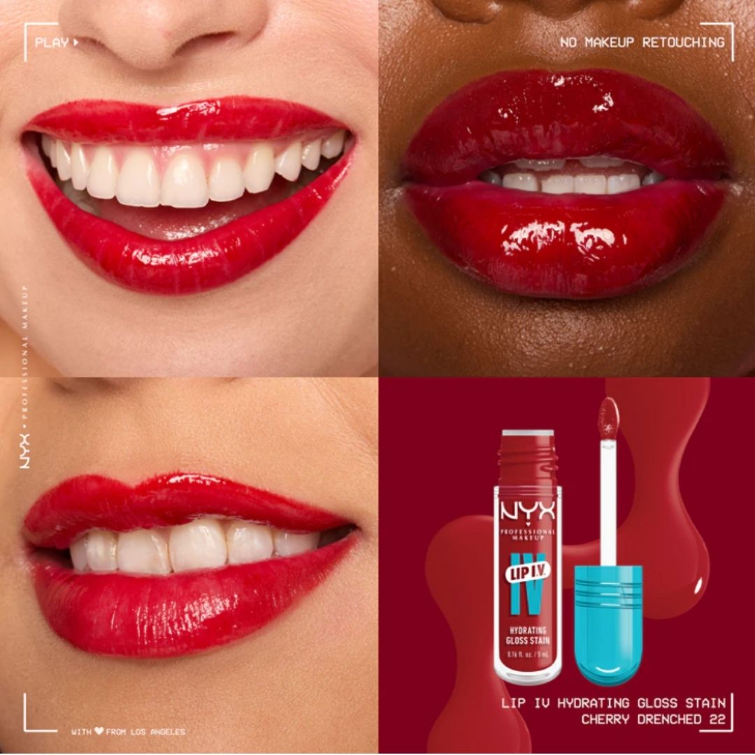 Lip gloss hidratant NYX Professional Makeup Lip IV Hydrating Gloss Stain Cherry Drenched