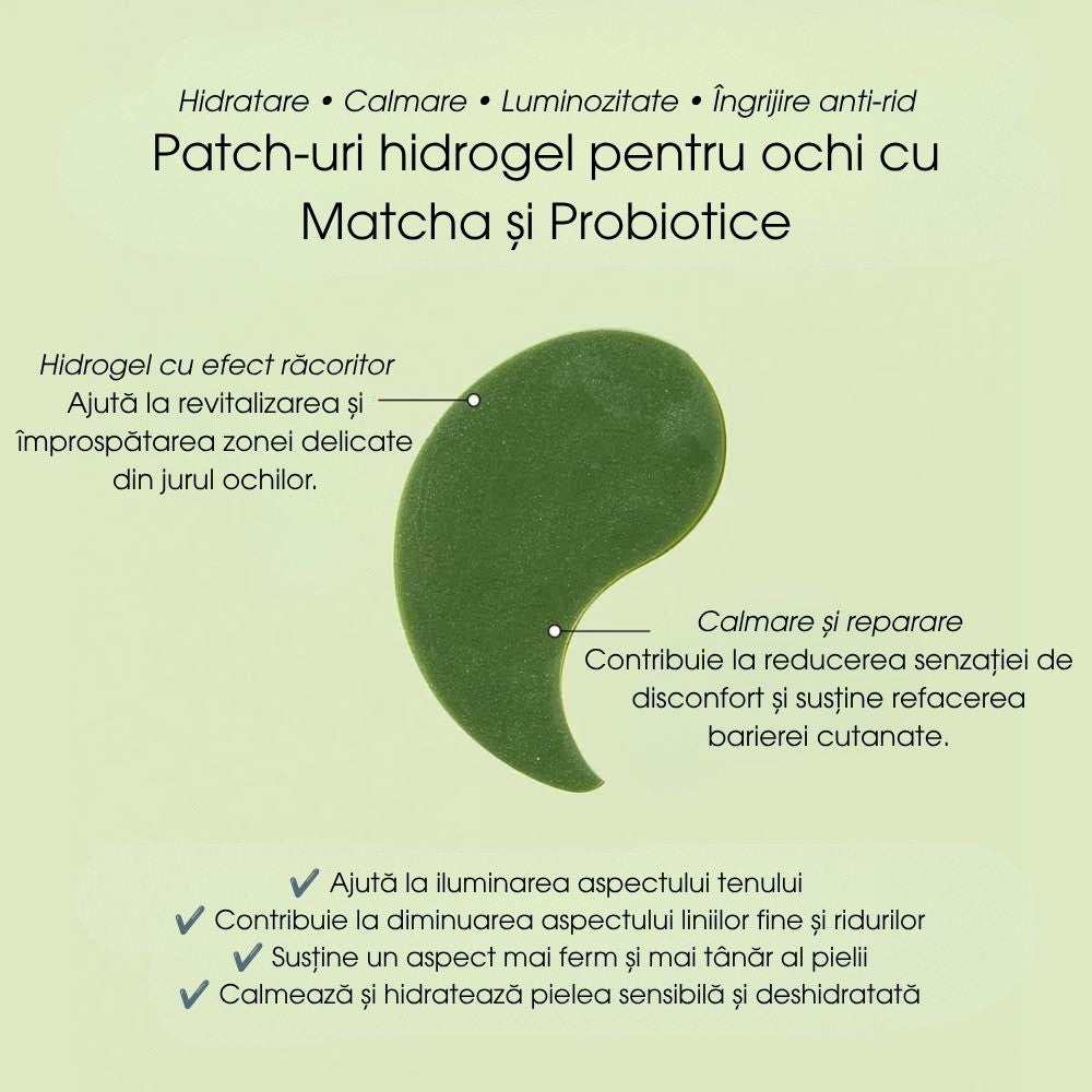 Plasturi hidrogel pentru ochi Heimish Matcha Biome Active Eye Patch