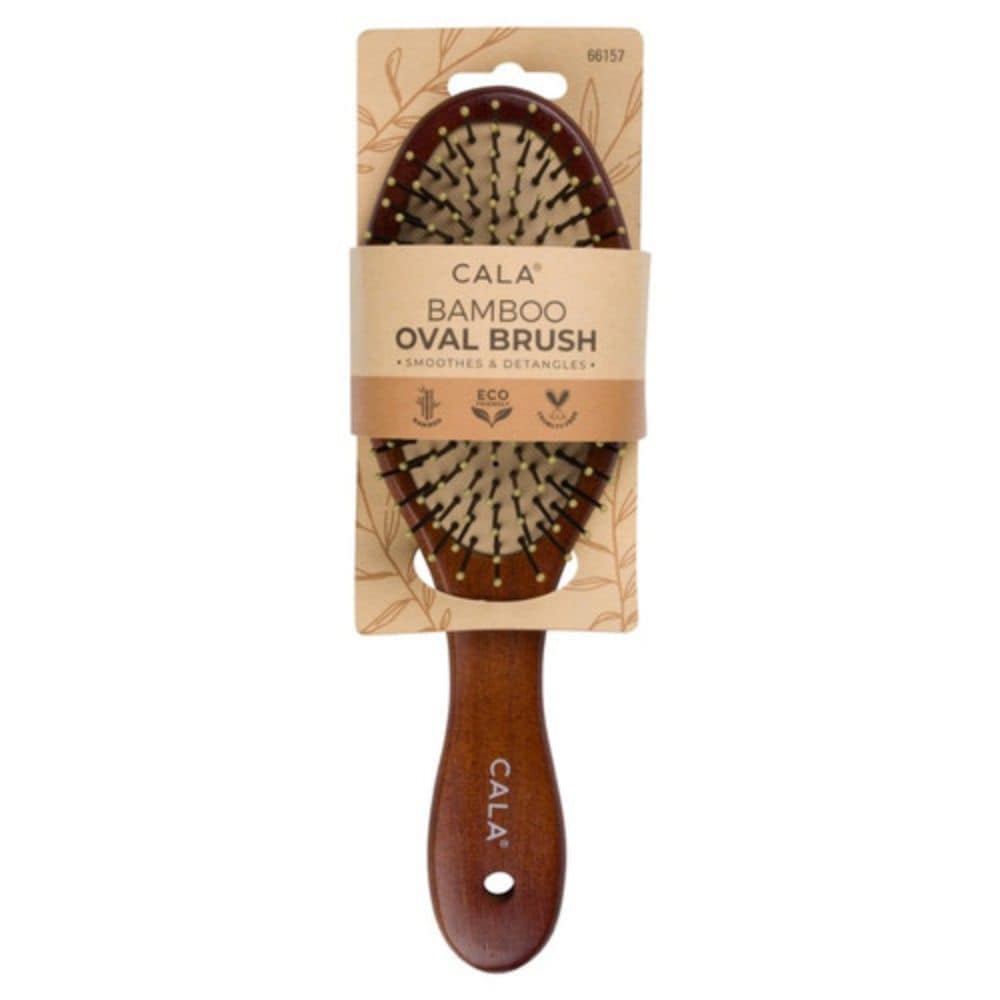 Perie cu Maner din Bambus Negru CALA Dark Bamboo Oval Hair Brush