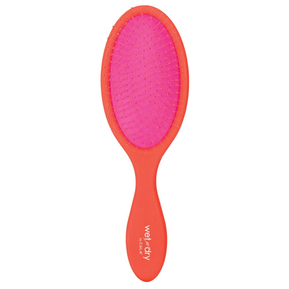 Perie pentru Parul Umed & Uscat CALA Wet-N-Dry Hair Brush Pop Colors - Orange & Hot Pink