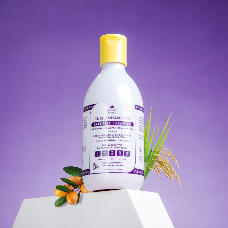 Șampon cu efect de hidratare a buclelor pentru Păr Creț & Ondulat Nature Spell Curl Enhancing Salt Free Shampoo