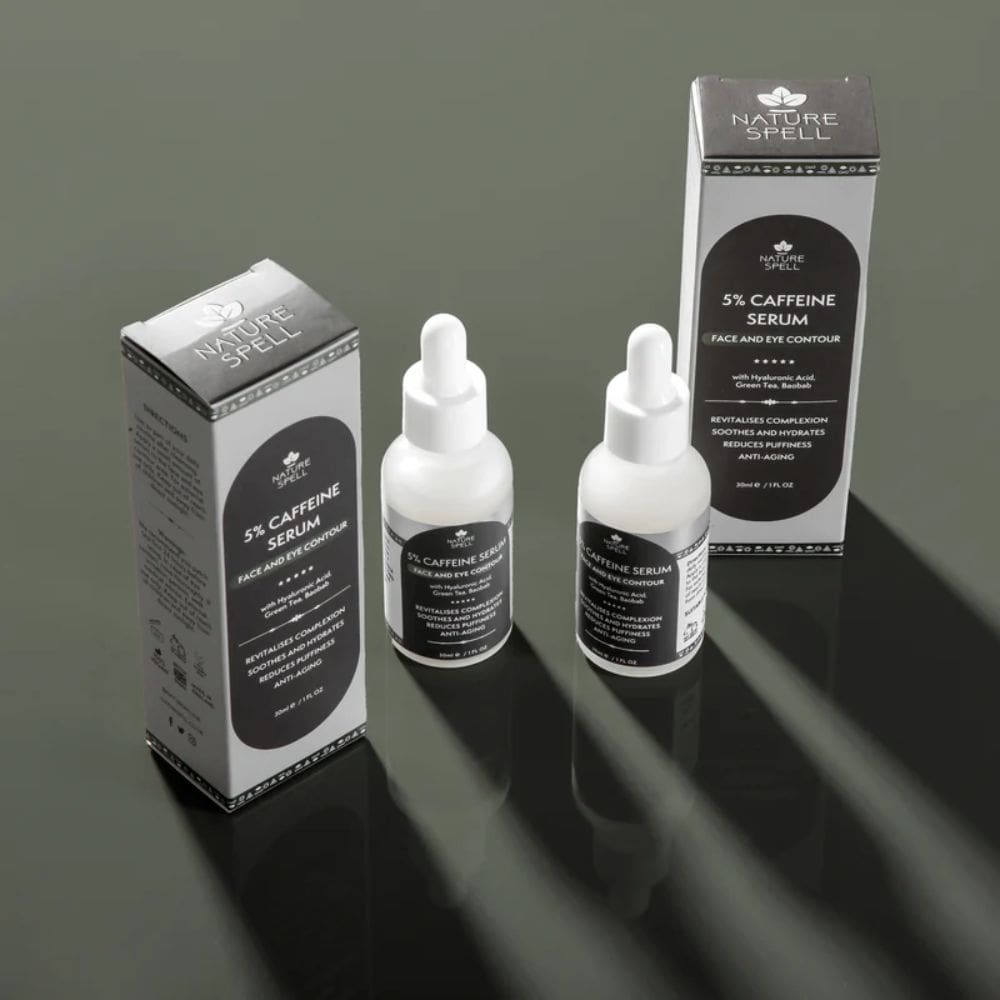 Ser Anti-Age pentru Fata & Conturul Ochilor Nature Spell 5% Caffeine Serum