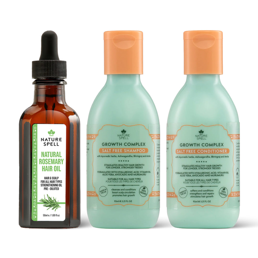 Set de Călătorie pentru Creșterea Părului cu Rozmarin Nature Spell Natural Hair Growth Travel Size