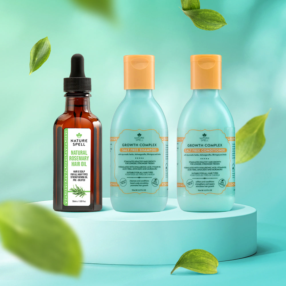 Set de Călătorie pentru Creșterea Părului cu Rozmarin Nature Spell Natural Hair Growth Travel Size