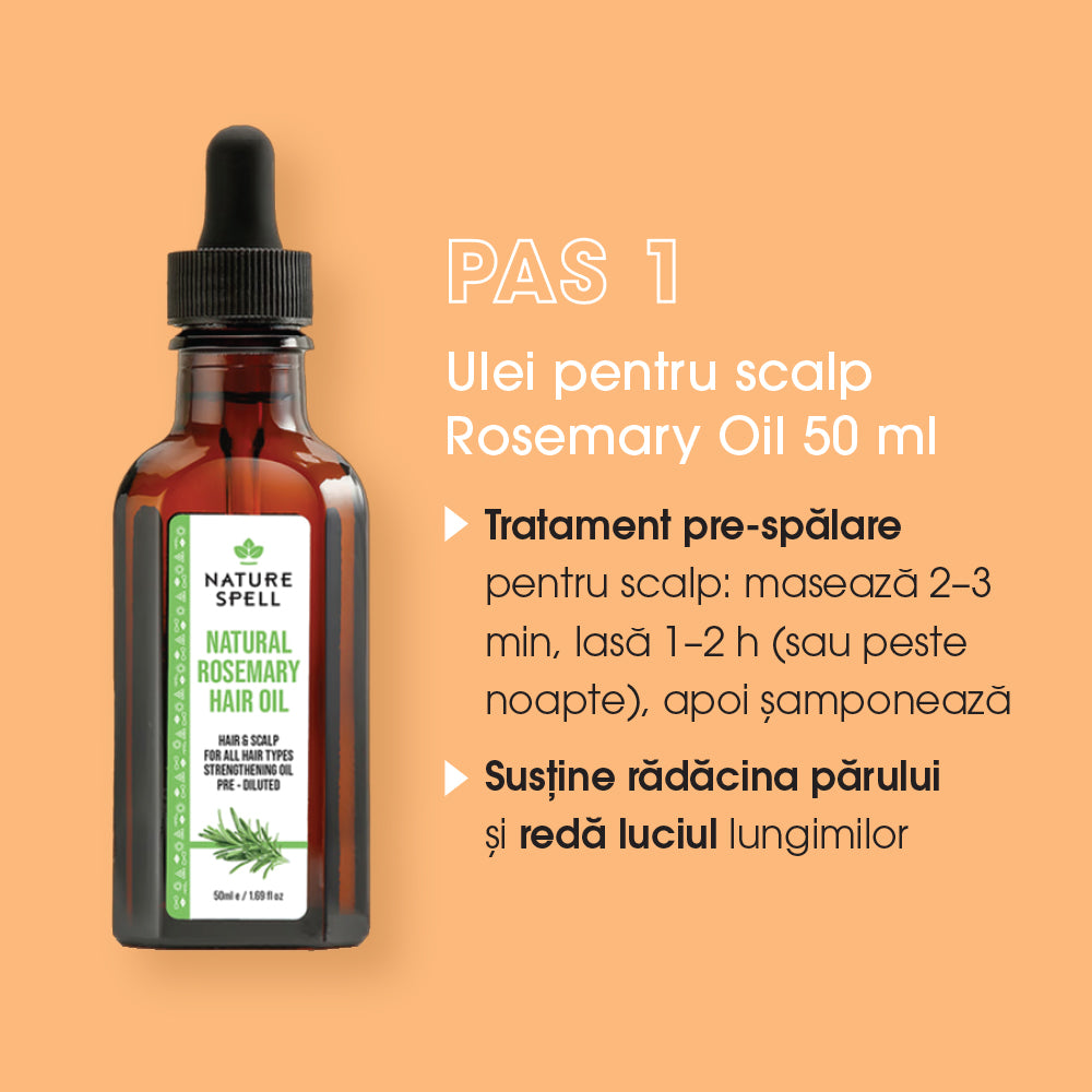 Set de Călătorie pentru Creșterea Părului cu Rozmarin Nature Spell Natural Hair Growth Travel Size