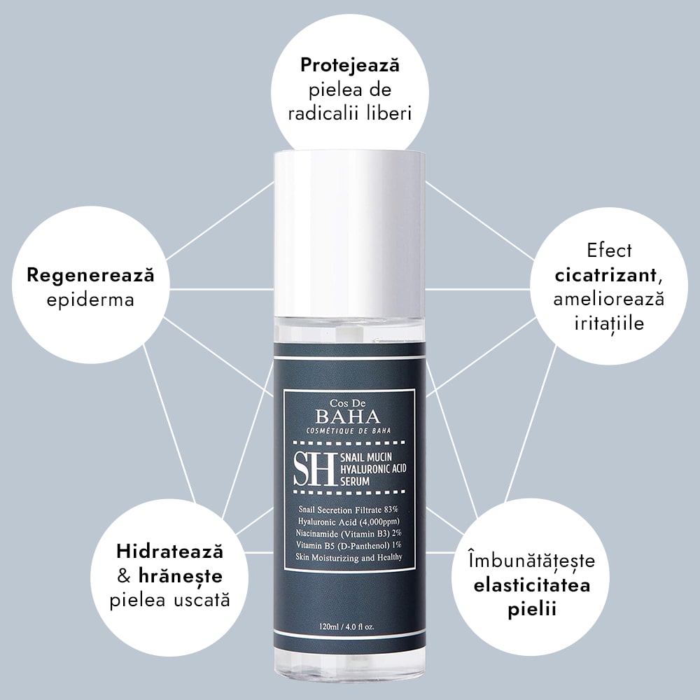 Ser cu Mucina de Melc 83% - Cos DE BAHA Snail Serum 120ml SH
