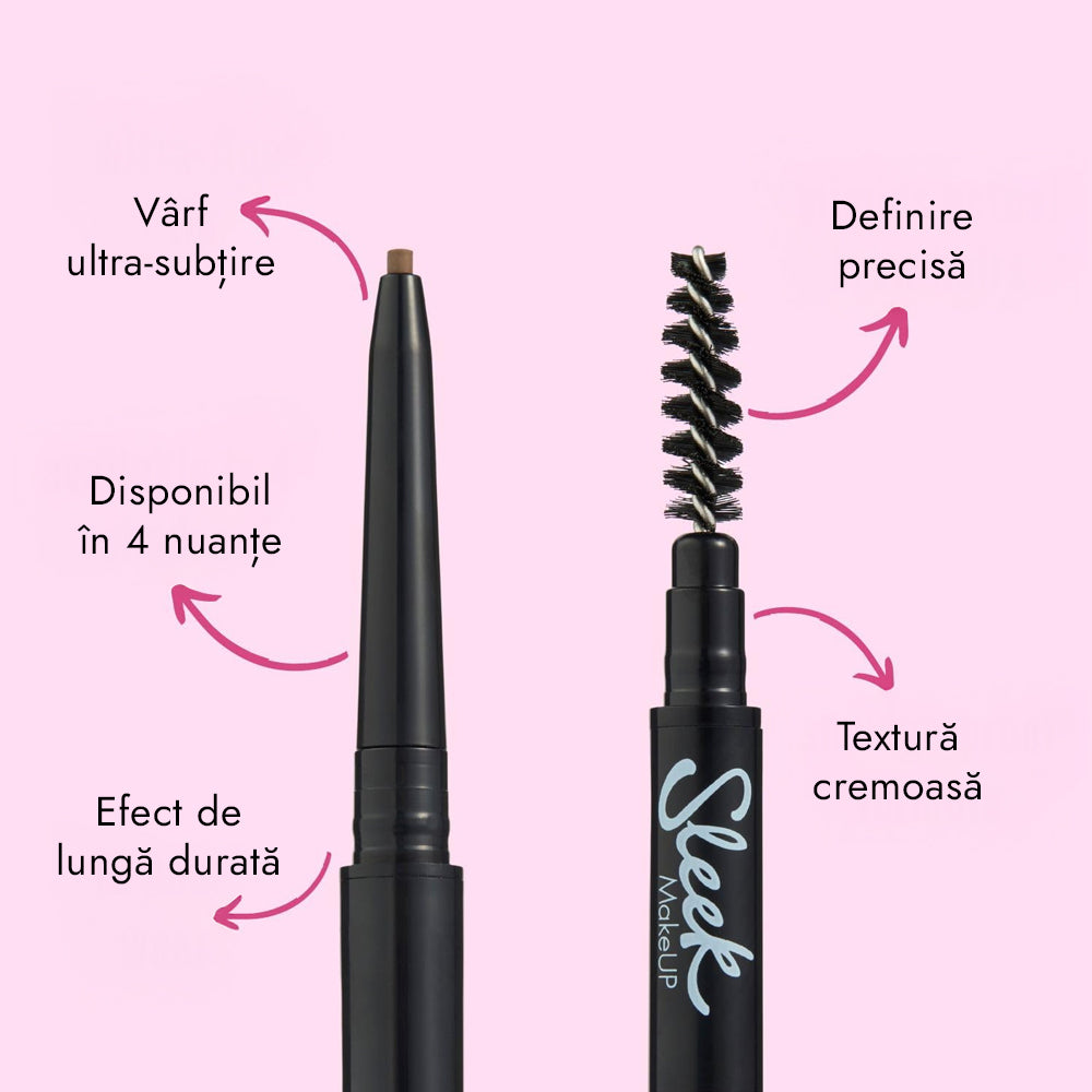 Creion sprancene Sleek MakeUP Micro Fine Brow Pencil