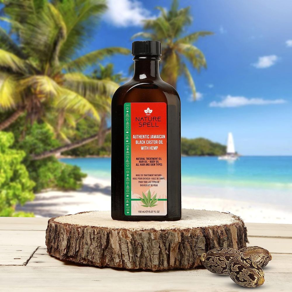 Ulei de Ricin Negru & Canabis pentru creșterea părului Nature Spell Authentic Jamaican Black Castor Oil with Hemp