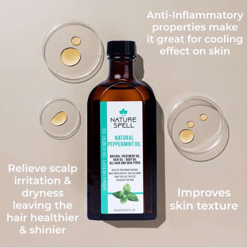 Ulei de Mentă pentru stimularea scalpului Nature Spell Peppermint Oil for Hair and Skin
